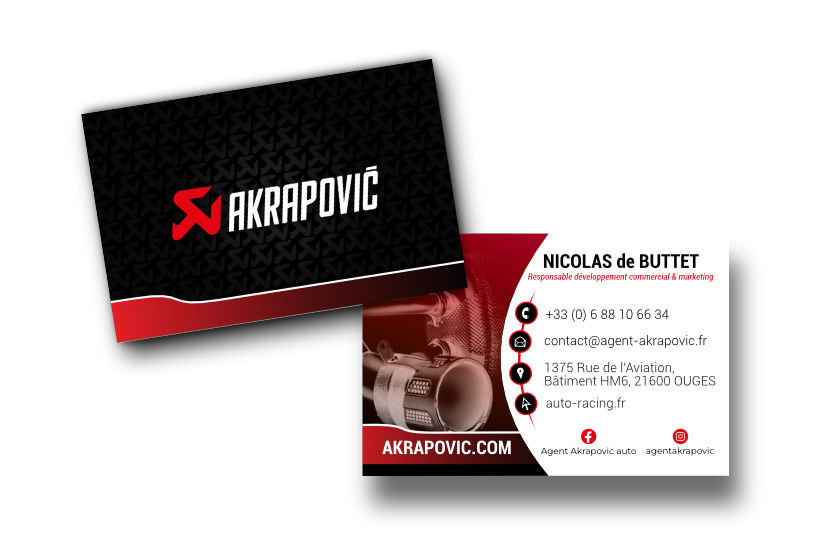 création carte de visite akrapovic vente échappement boutique en ligne dijon bourgogne franche comté france