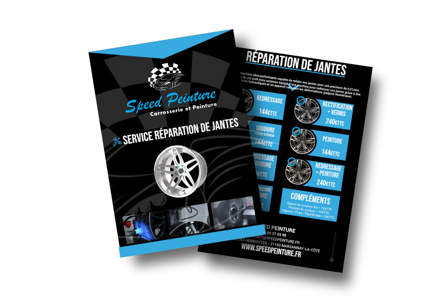 création flyer speed peinture carrossier peintre réparateur jantes dijon bourgogne franche comté