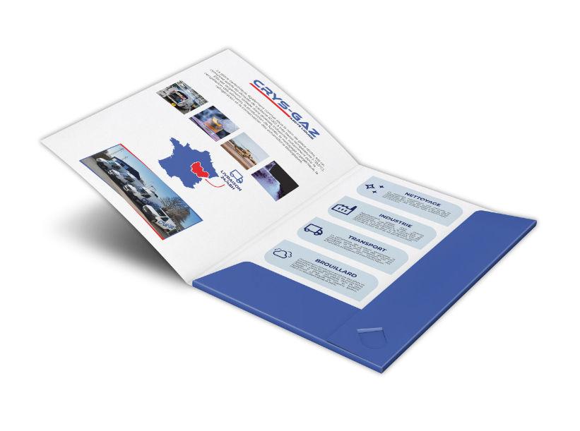 création pochette avec rabats crys gaz glace carbonique bourgogne franche comté agence de communication digitale spark's