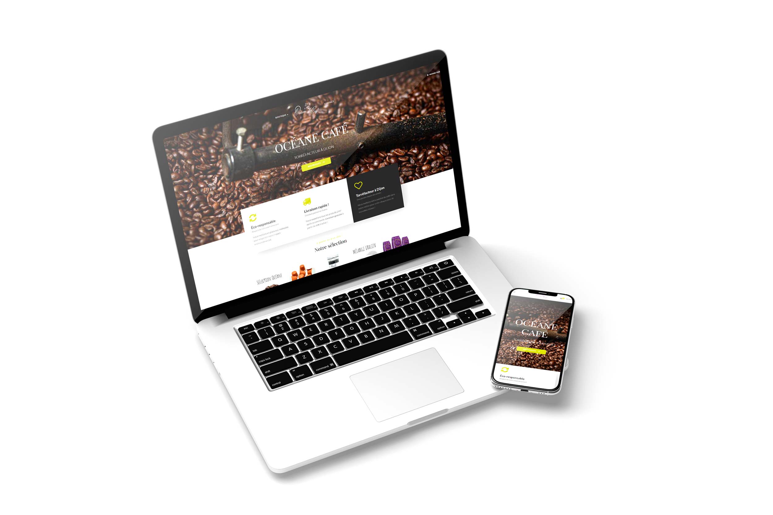 site internet boutique en ligne Océane Café Dijon