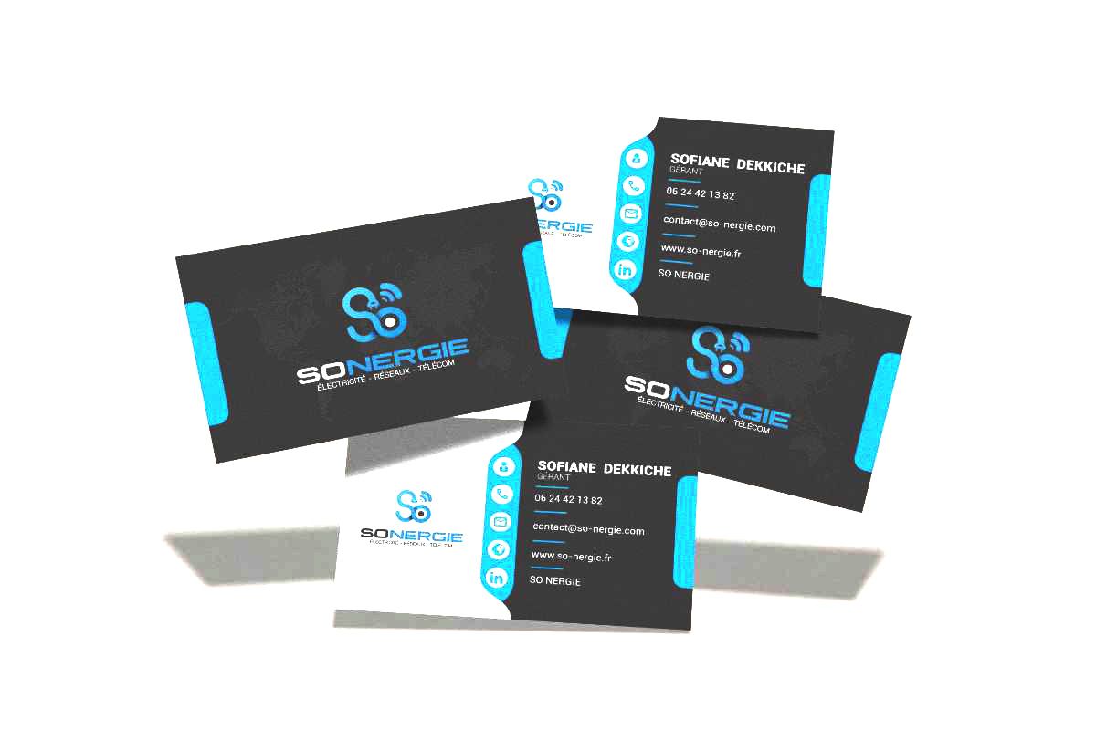 SO Nergie installation de borne de recharge à Dijon, exemple carte de visite