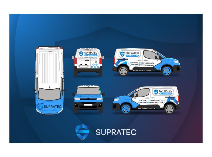 création covering véhicule supratec décoration camion bourgogne franche comté dole agence de communication digitale spark's alarme télésurveillance sécurité