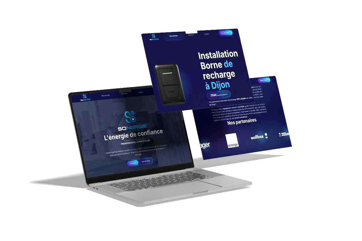 SO Nergie installation de borne de recharge à Dijon, exemple site internet